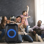 Portable Party Speaker with LED Lights and 2 Wireless Microphones