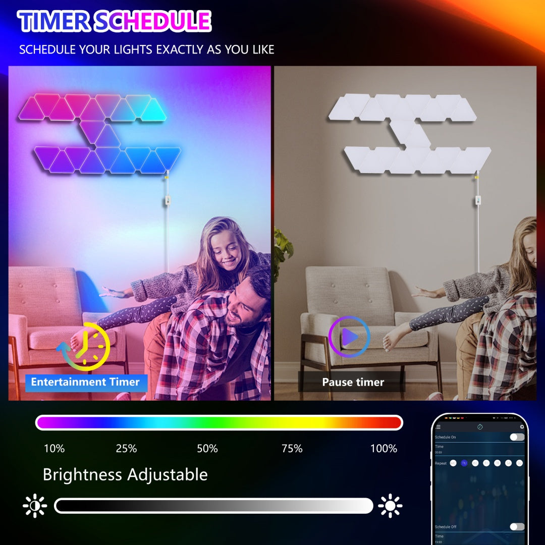 20-Pack RGB Triangular LED Wall Panels Music Sync