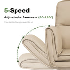 Criss Cross Ergonomic Office Chair Beige PU
