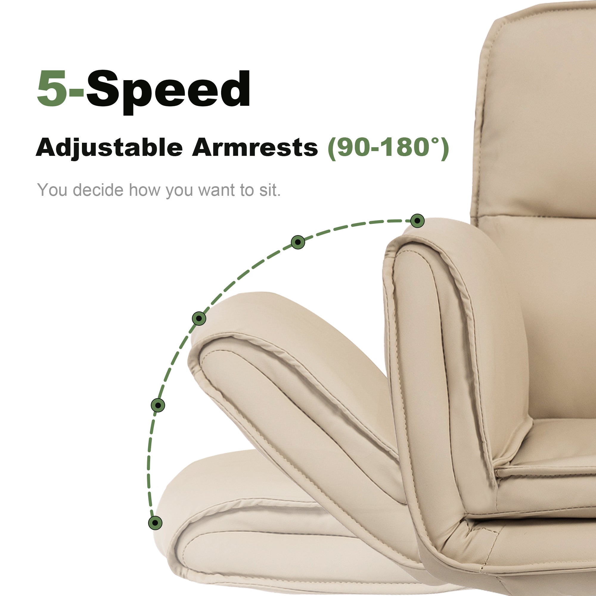 Criss Cross Ergonomic Office Chair Beige PU