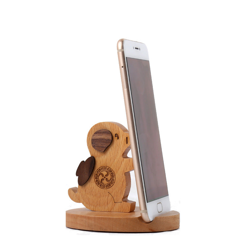 Wooden Desktop Phone Holder with Custom Lettering