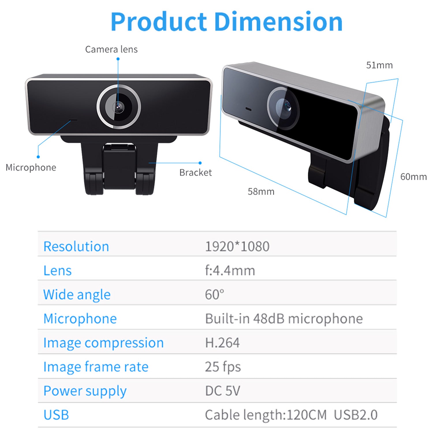FHD 1080P USB Webcam for Streaming and Video Calls