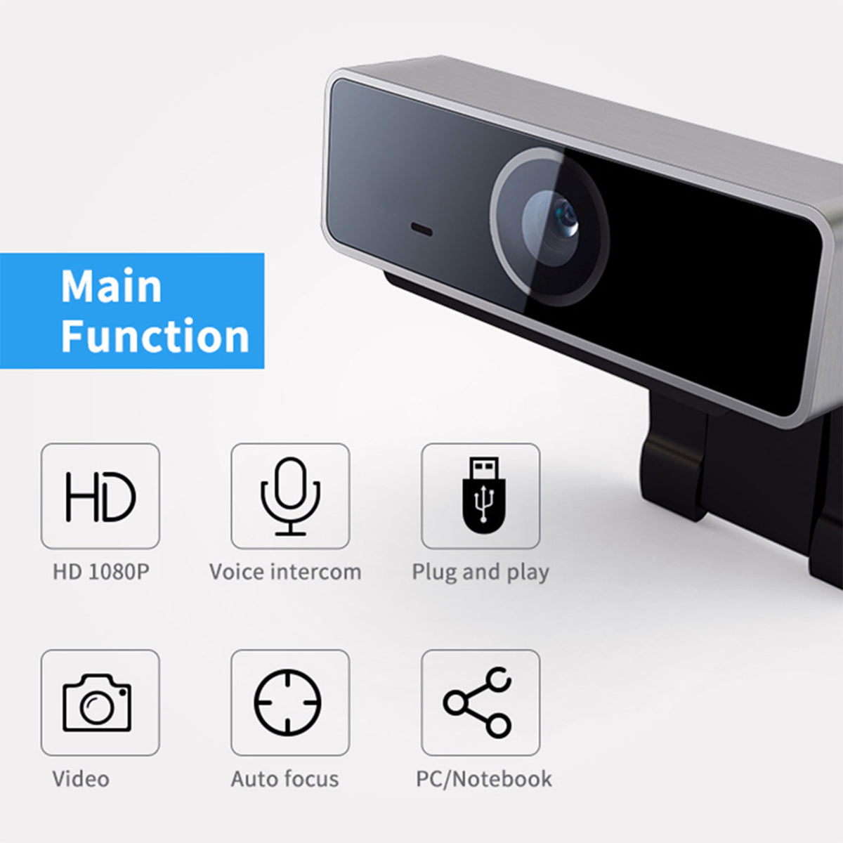 FHD 1080P USB Webcam for Streaming and Video Calls