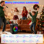 Portable Party Speaker with LED Lights and 2 Wireless Microphones