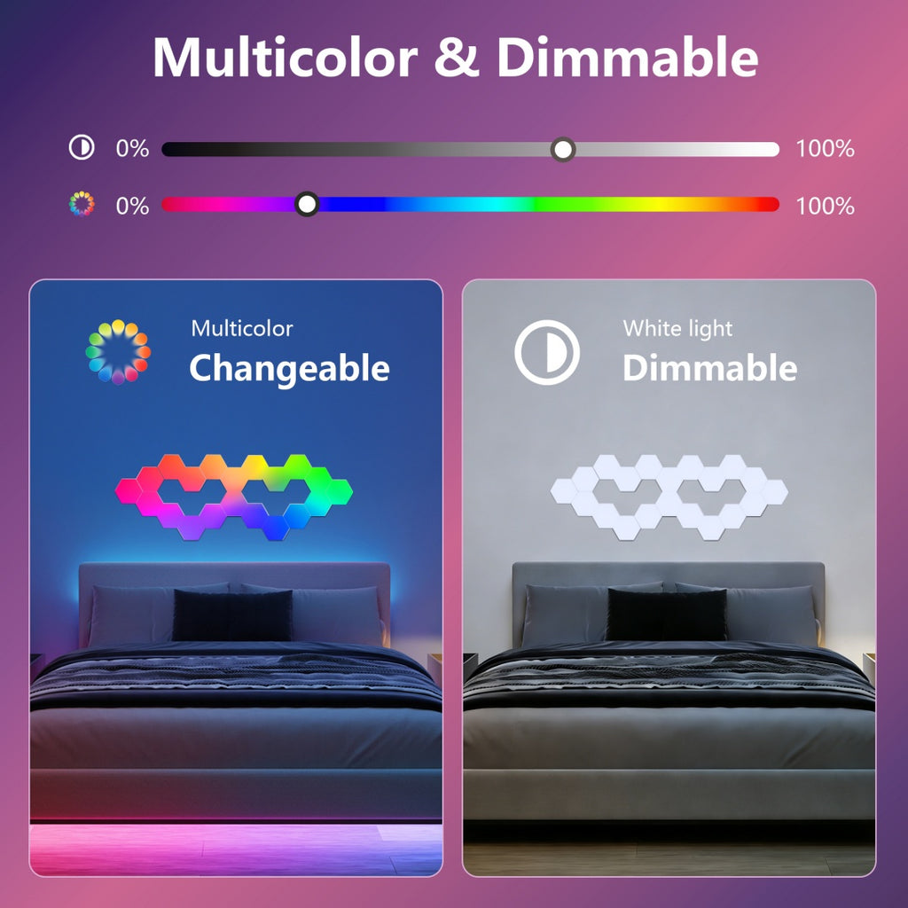 20-Pack RGB Hexagonal LED Wall Lights Honeycomb Gaming