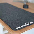 Felt desk mat anti-slip rubber base detail
