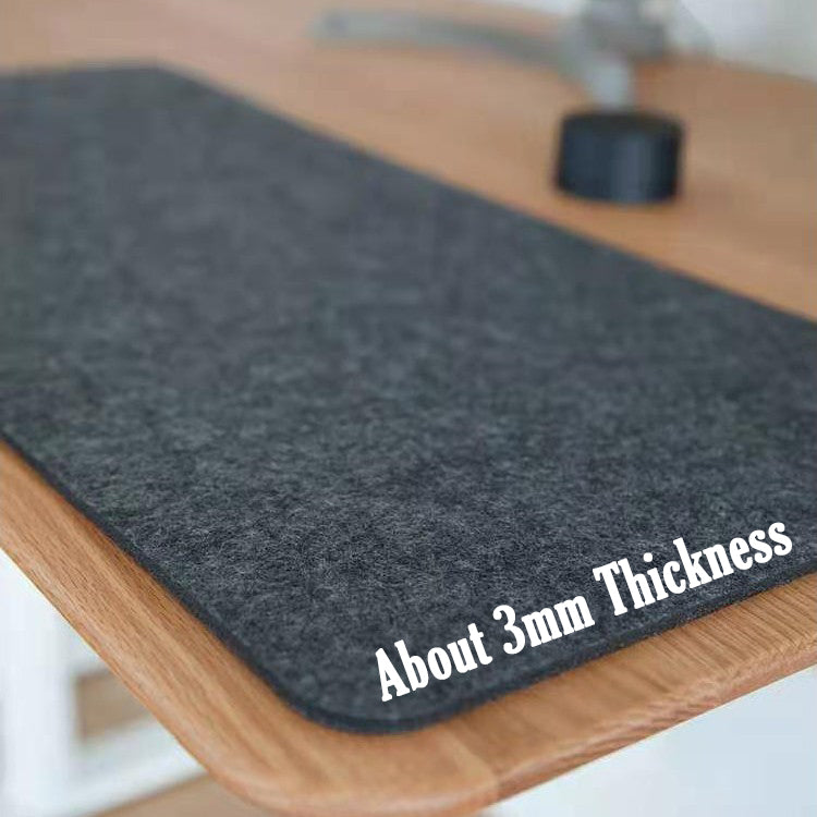 Felt desk mat anti-slip rubber base detail