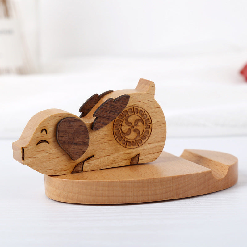 Wooden Desktop Phone Holder with Custom Lettering