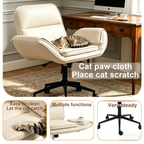 Criss Cross Ergonomic Office Chair Beige PU