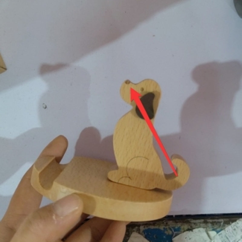 Wooden Desktop Phone Holder with Custom Lettering
