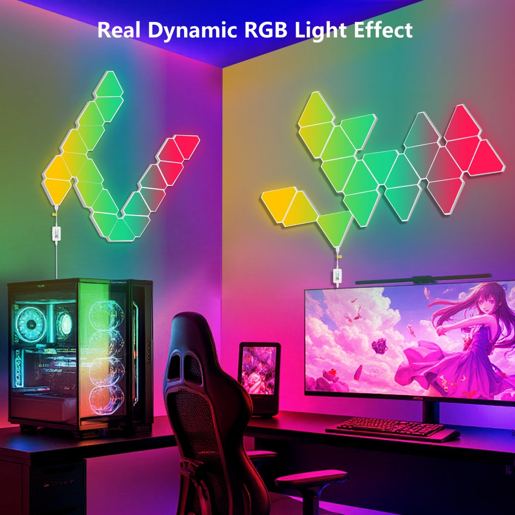 20-Pack RGB Triangular LED Wall Panels Music Sync