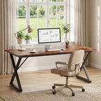 Executive Wooden Computer Desk with Metal Legs
