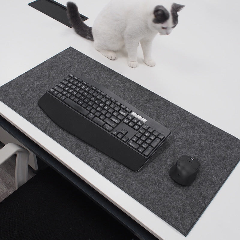 Desk mat rolled up for travel storage