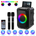 Portable Party Speaker with LED Lights and 2 Wireless Microphones