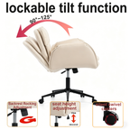 Criss Cross Ergonomic Office Chair Beige PU