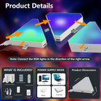 20-Pack RGB Triangular LED Wall Panels Music Sync