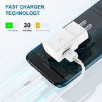 USB-C charger with 6FT braided charging cable