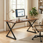Executive Wooden Computer Desk with Metal Legs