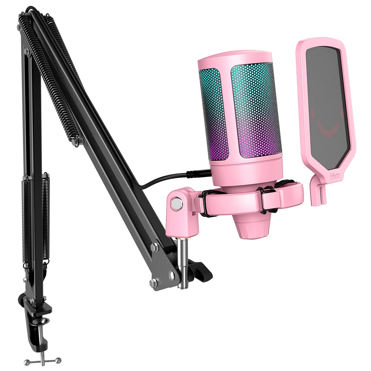FIFINE AmpliGame A6T USB Gaming Microphone Kit, Condenser Mic for Streaming