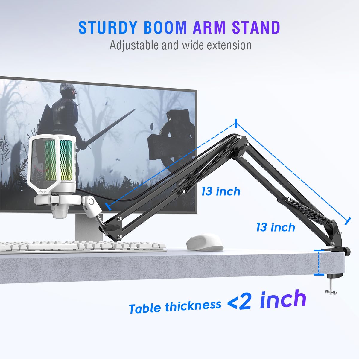 FIFINE AmpliGame A6T USB Gaming Microphone Kit, Condenser Mic for Streaming