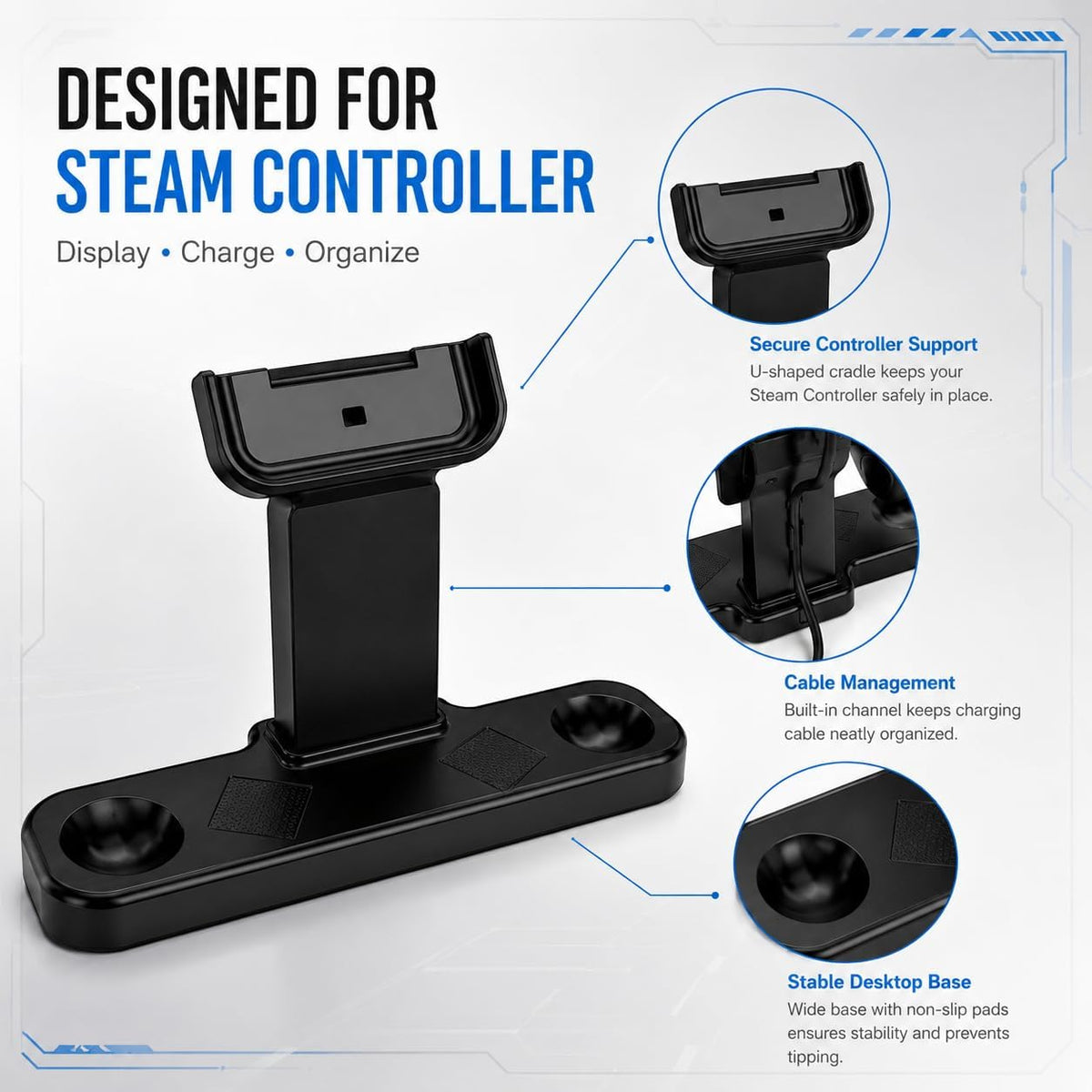 Controller charging dock front view
