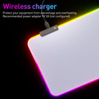 RGB gaming desk mat rolled up