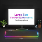 Extended LED desk mat on gaming setup