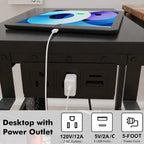 Adjustable PC Tower Stand – Computer Holder with Charging Station & Pegboard Organizer