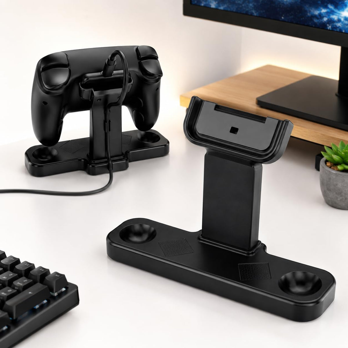 Desktop charging dock and stand compatible with Steam Controller 2