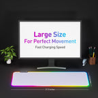 RGB desk mat lighting in dark room