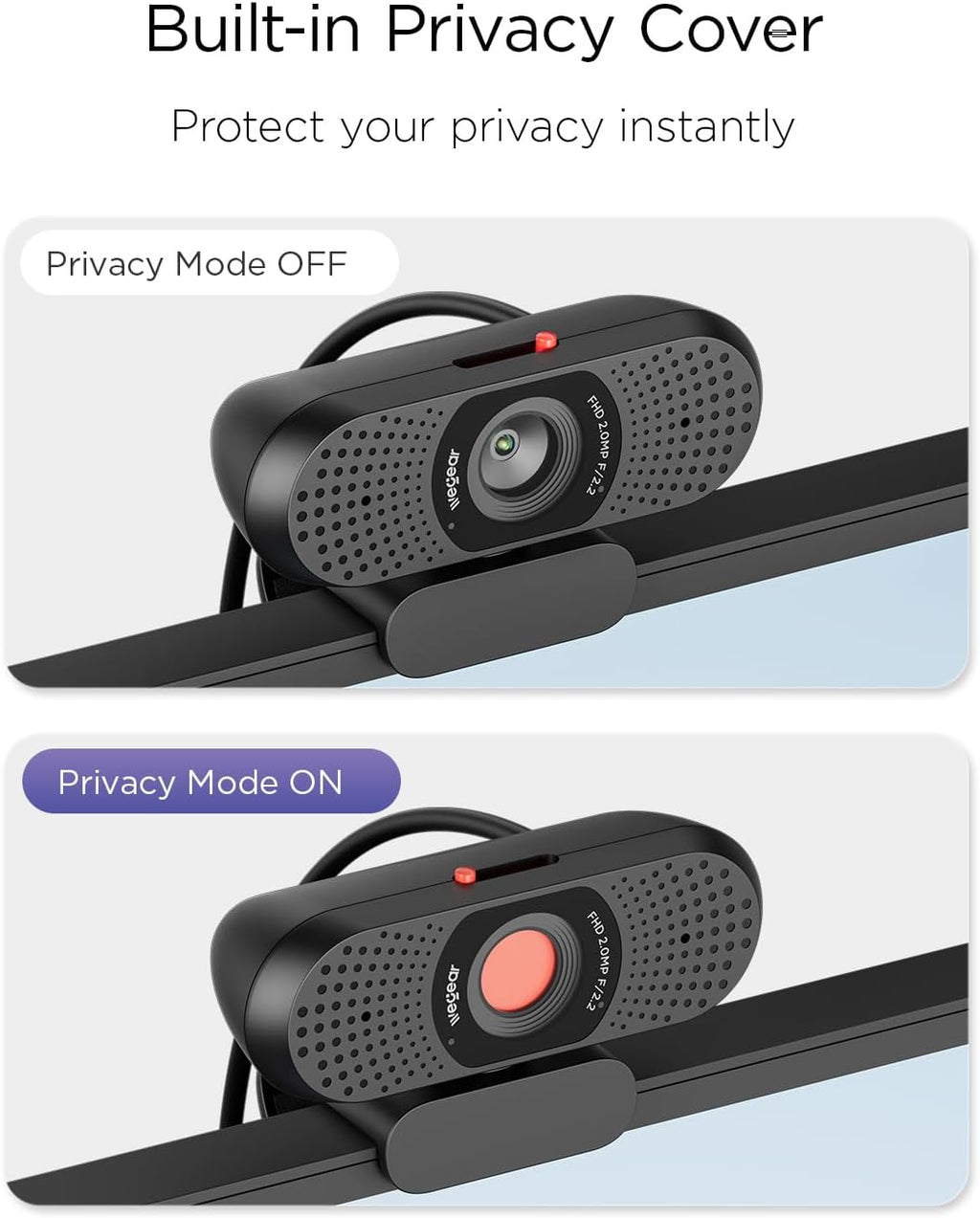 1080P Webcam for PC – Full HD Camera with Dual Microphones, USB Plug & Play