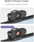 1080P Webcam for PC – Full HD Camera with Dual Microphones, USB Plug & Play
