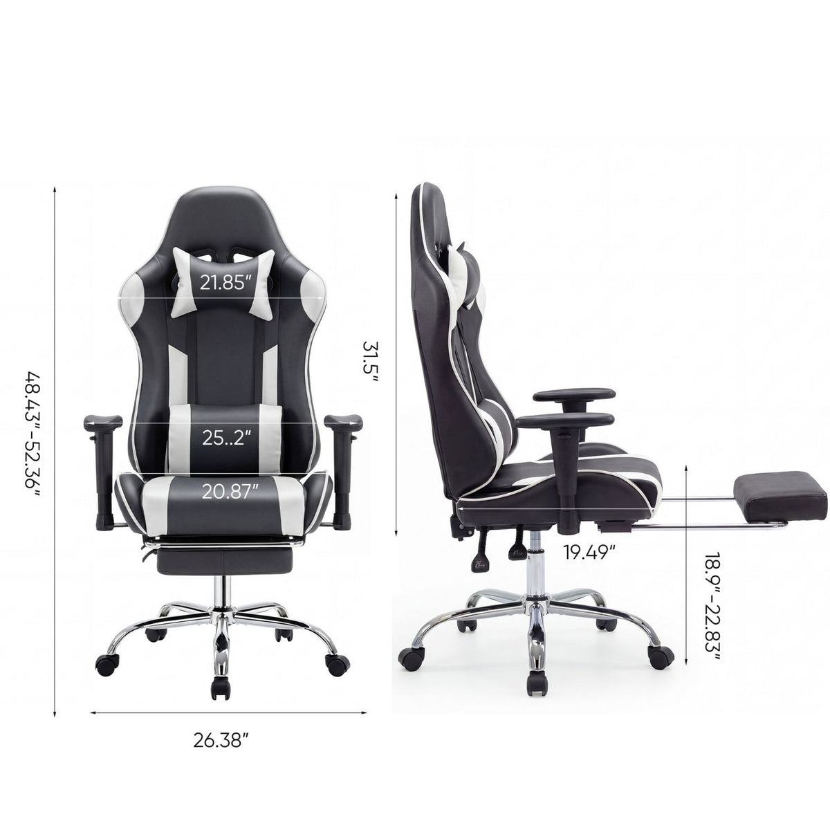 High-Back Ergonomic Gaming Chair with Lumbar Support