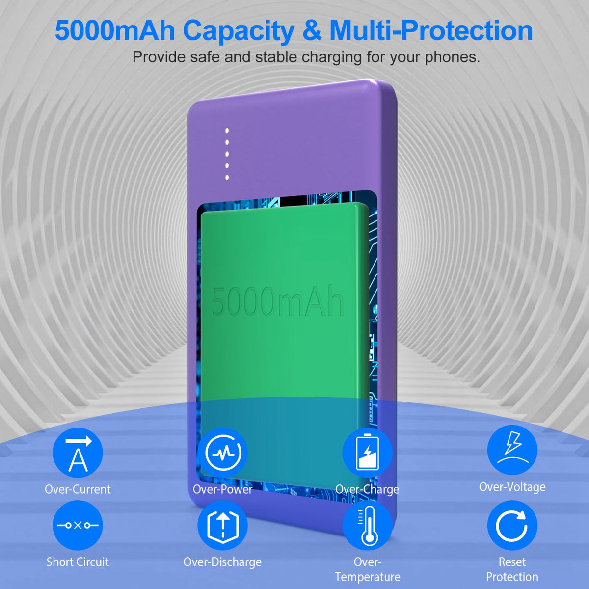 Magnetic power bank attached to iPhone back