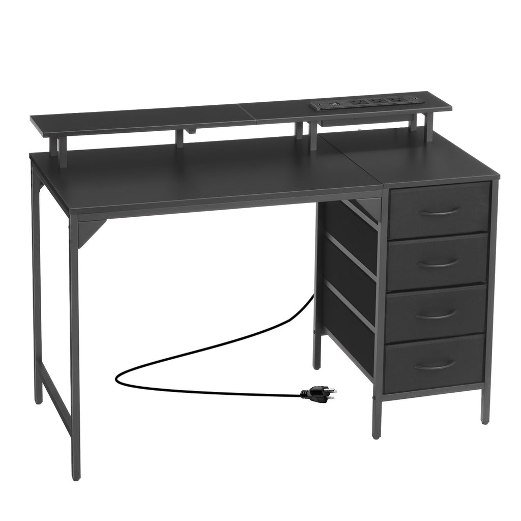 47 inch gaming computer desk with LED lights and power outlets