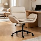 Criss Cross Ergonomic Office Chair Beige PU