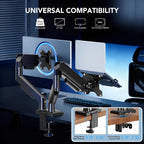 Dual Monitor Stand – Adjustable Desk Mount for 17–32" Screens, Full Motion VESA