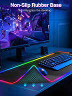 XXL RGB LED Gaming Mouse Pad – Wireless Charger, Phone Holder & 25 Lighting Effects
