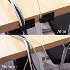 100 Pcs Cable Management Under Desk, Hook and Loop Cable Straps, Black