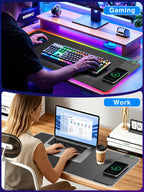 XXL RGB LED Gaming Mouse Pad – Wireless Charger, Phone Holder & 25 Lighting Effects