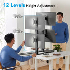 Dual Monitor Stand – Adjustable Desk Mount for 17–32" Screens, Full Motion VESA