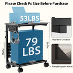 Adjustable PC Tower Stand – Computer Holder with Charging Station & Pegboard Organizer