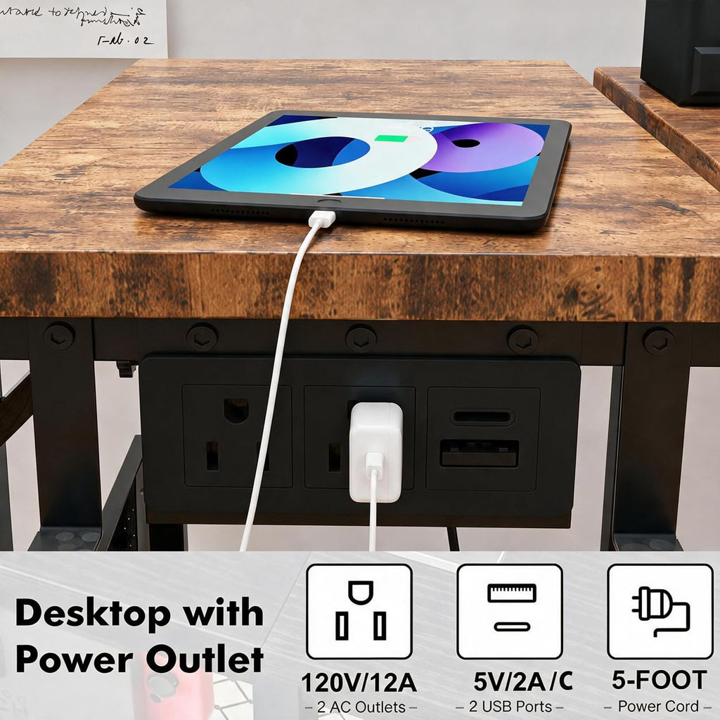 Adjustable PC Tower Stand – Computer Holder with Charging Station & Pegboard Organizer
