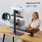 Dual Monitor Stand – Adjustable Desk Mount for 17–32" Screens, Full Motion VESA
