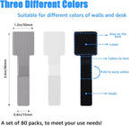 80-Pack Hook & Loop Cable Ties – Under Desk Cable Management Straps, Black & White