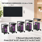 Adjustable PC Tower Stand – Computer Holder with Charging Station & Pegboard Organizer