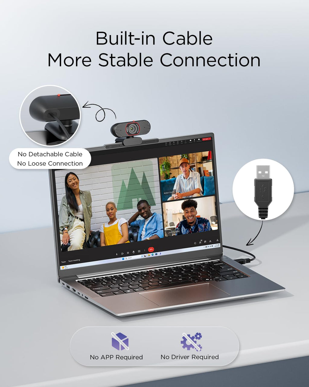 1080P webcam mounted on monitor
