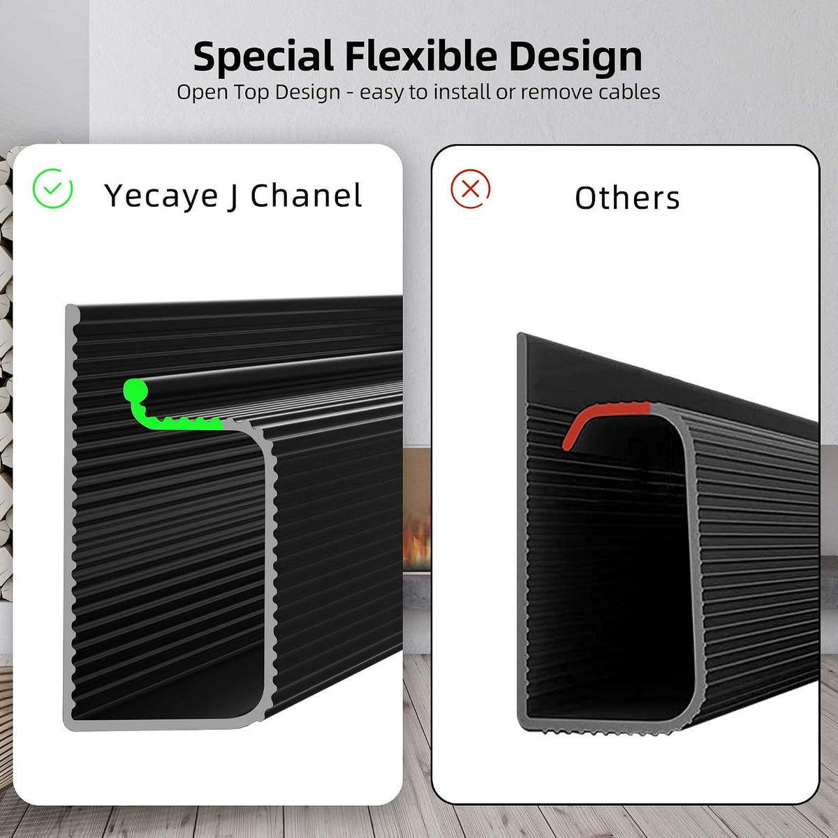 Cable Management 6-Pack – Under Desk Cord Organizer Set, Black