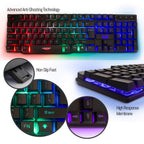 4-in-1 RGB Gaming Bundle – Wired LED Keyboard, Mouse, Mouse Pad & Headset Set