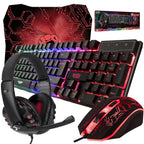 4-in-1 RGB gaming bundle keyboard mouse pad and headset set